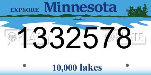 1332578 Minnesota License Plate