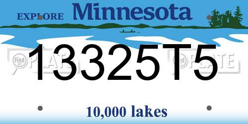 13325T5 Minnesota License Plate