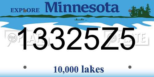 13325Z5 Minnesota License Plate