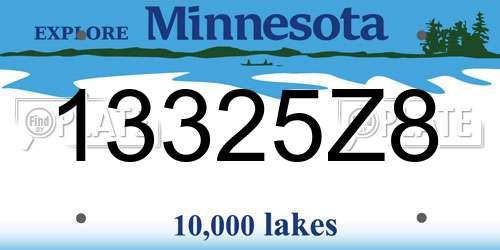 13325Z8 Minnesota License Plate