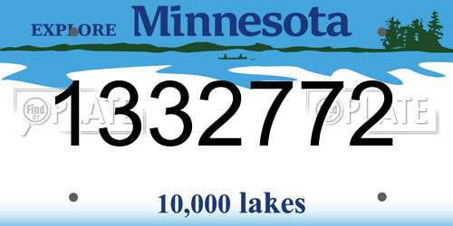 1332772 Minnesota License Plate