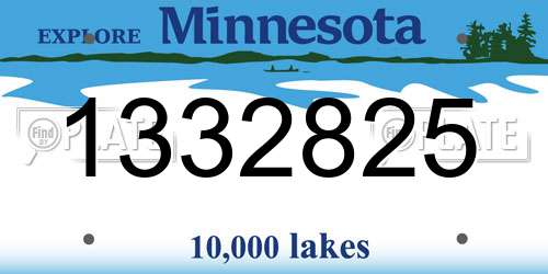 1332825 Minnesota License Plate