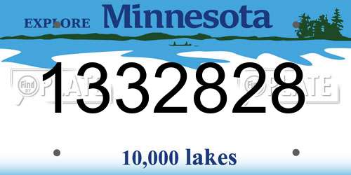 1332828 Minnesota License Plate