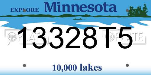 13328T5 Minnesota License Plate