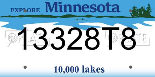 13328T8 Minnesota License Plate