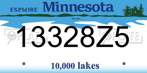 13328Z5 Minnesota License Plate