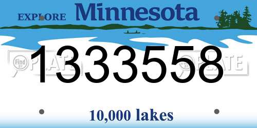 1333558 Minnesota License Plate
