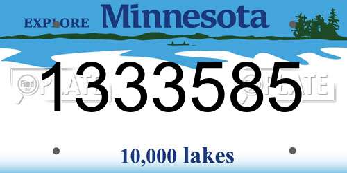 1333585 Minnesota License Plate
