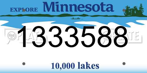 1333588 Minnesota License Plate