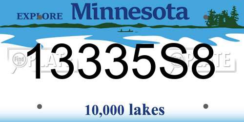 13335S8 Minnesota License Plate