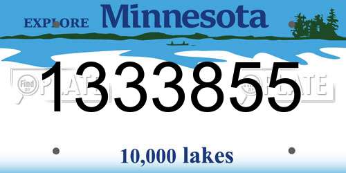 1333855 Minnesota License Plate