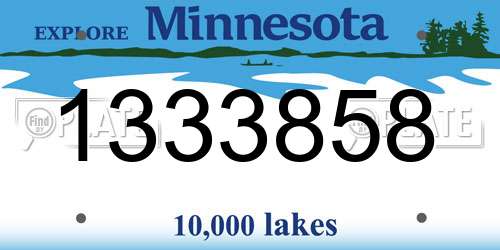 1333858 Minnesota License Plate
