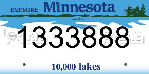 1333888 Minnesota License Plate
