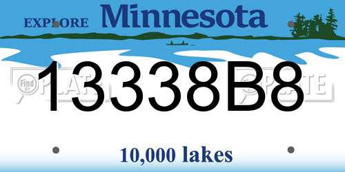 13338B8 Minnesota License Plate