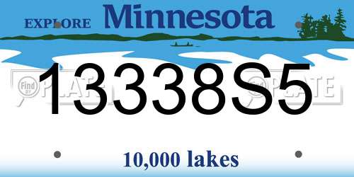 13338S5 Minnesota License Plate