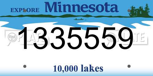 1335559 Minnesota License Plate