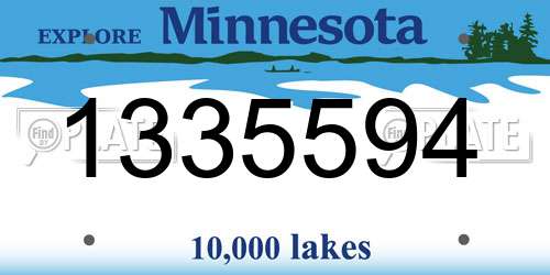 1335594 Minnesota License Plate
