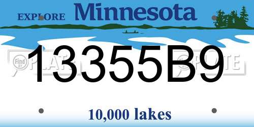 13355B9 Minnesota License Plate