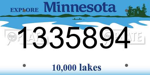 1335894 Minnesota License Plate