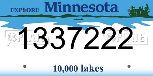 1337222 Minnesota License Plate