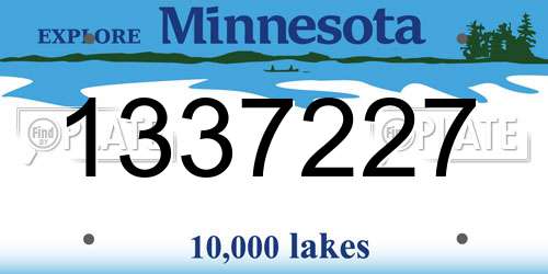 1337227 Minnesota License Plate