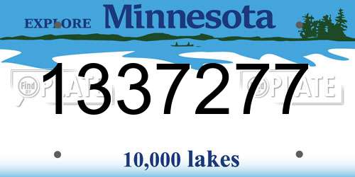 1337277 Minnesota License Plate