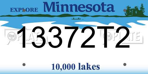 13372T2 Minnesota License Plate