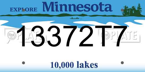 13372T7 Minnesota License Plate