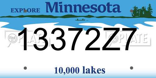 13372Z7 Minnesota License Plate