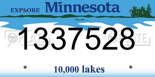 1337528 Minnesota License Plate