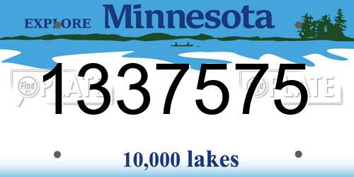 1337575 Minnesota License Plate