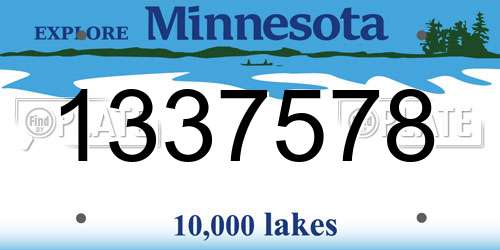 1337578 Minnesota License Plate