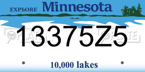 13375Z5 Minnesota License Plate