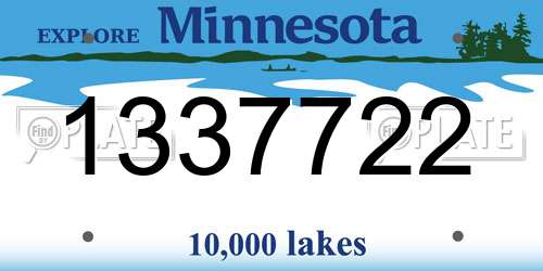 1337722 Minnesota License Plate