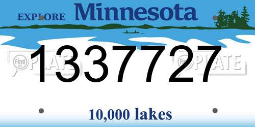 1337727 Minnesota License Plate