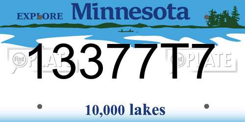 13377T7 Minnesota License Plate
