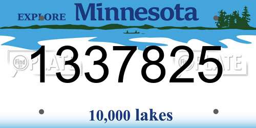 1337825 Minnesota License Plate