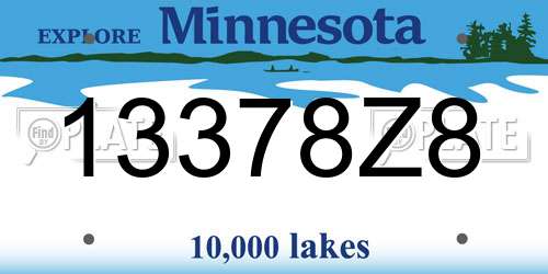 13378Z8 Minnesota License Plate