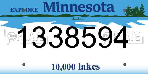 1338594 Minnesota License Plate