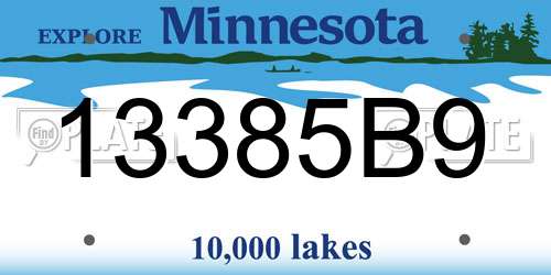 13385B9 Minnesota License Plate