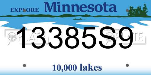 13385S9 Minnesota License Plate