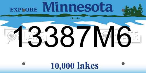 13387M6 Minnesota License Plate