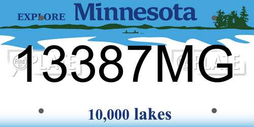 13387MG Minnesota License Plate