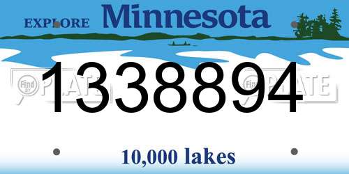 1338894 Minnesota License Plate