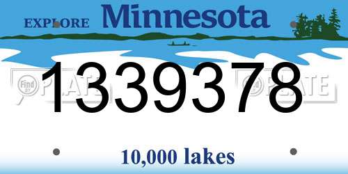 1339378 Minnesota License Plate