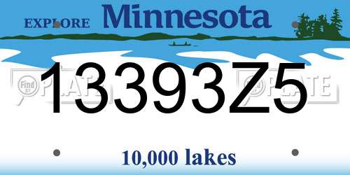 13393Z5 Minnesota License Plate