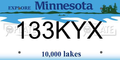 133KYX Minnesota License Plate