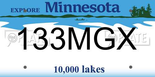 133MGX Minnesota License Plate