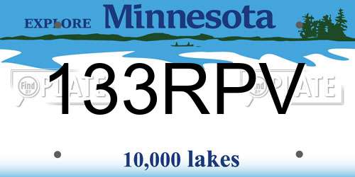133RPV Minnesota License Plate