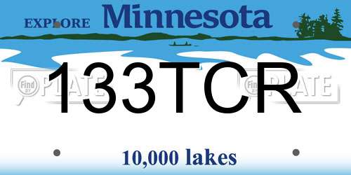 133TCR Minnesota License Plate